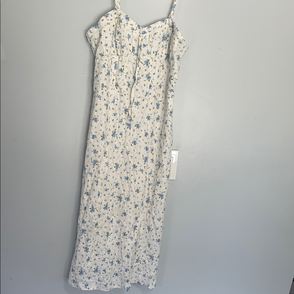 Wild Fable Floral White and Blue Women's Dress
